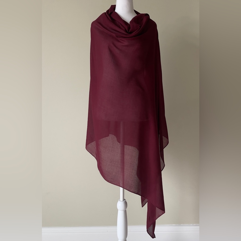Haite Hijab Elegant Burgundy Oversized Scarf EUC - Picture 3 of 5